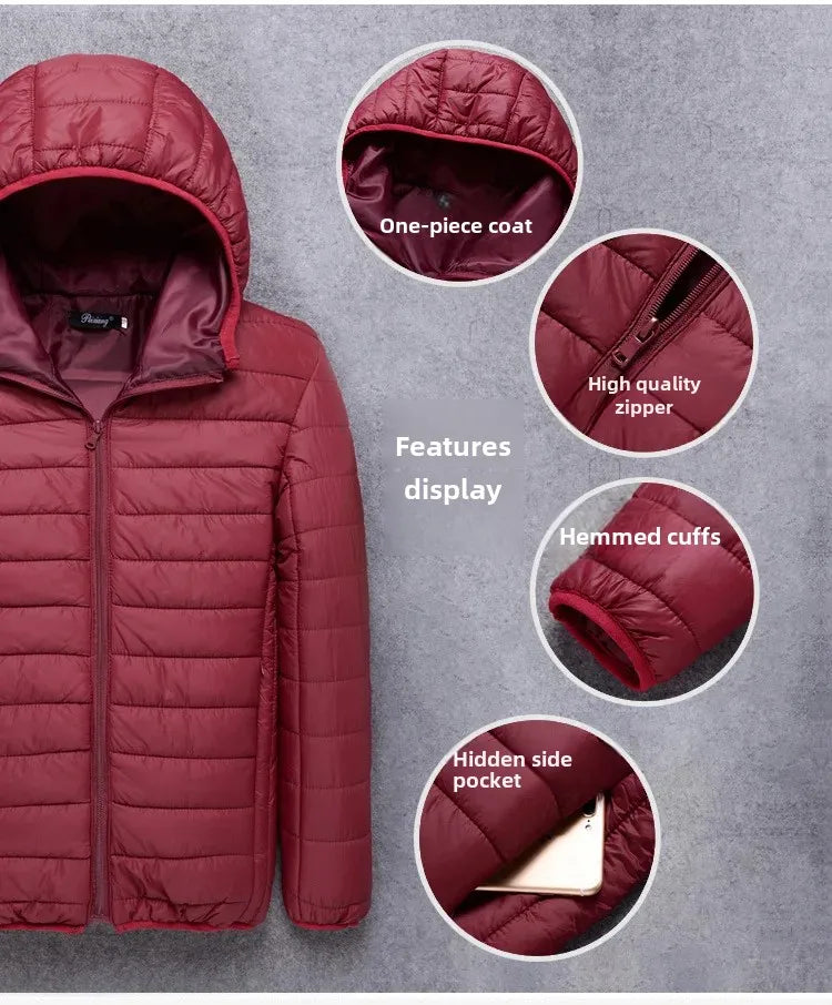 Autumn/Winter Men's Cotton Coat Plus Size Cropped Lightweight Cotton-Padded Workwear Thickened Mid-Youth Padded Jacket Winter Ja