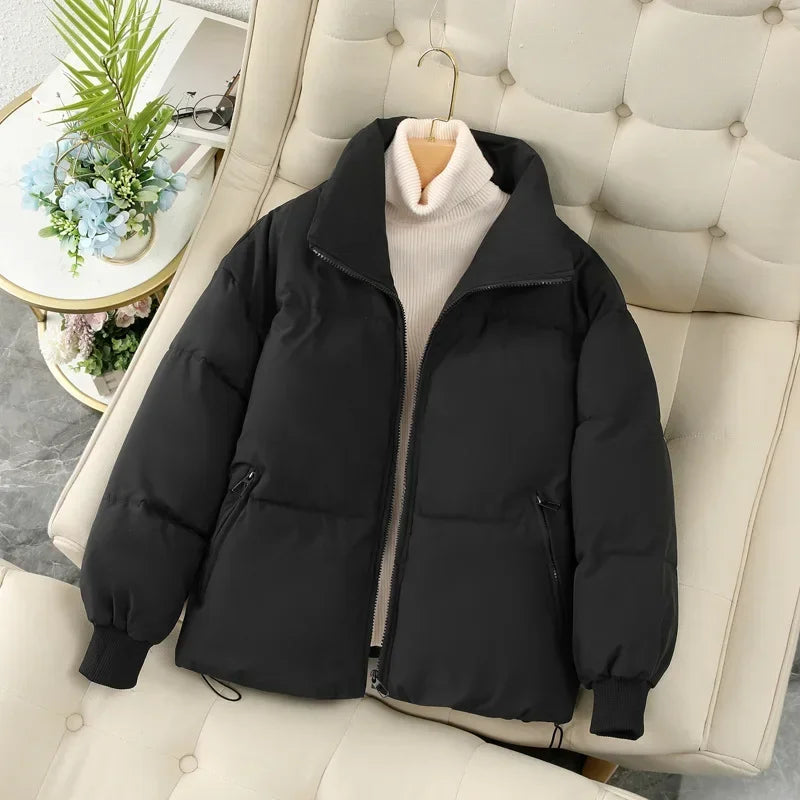 Parkas Women Coat Jacket Autumn Winter Keep Warm Puffer Jacket Stand Collar Harajuku Outwear Loose Padded Vest Korean Fall 2024