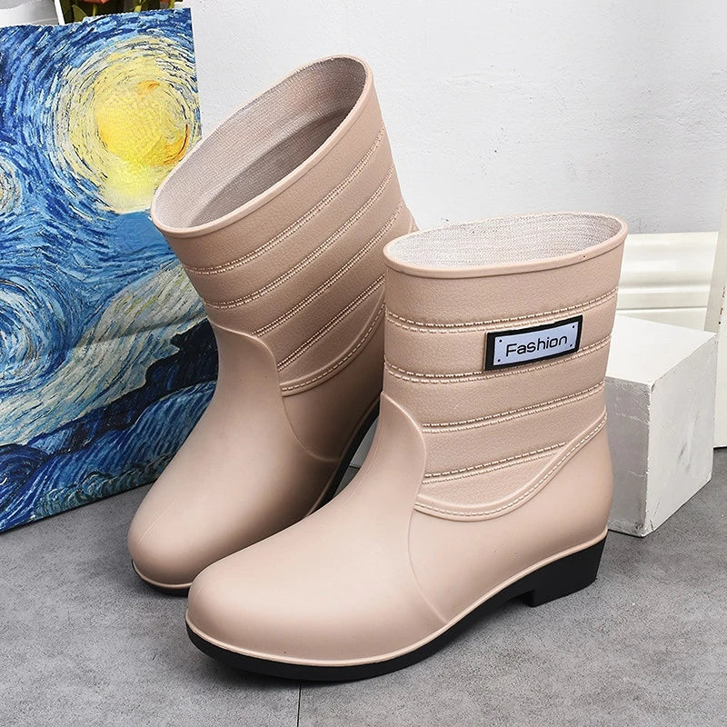 Rubber Boots for Women Rain Shoes Comfort Slip-on Waterproof Galoshes Woman Garden Water Shoes Rubber Rain Boots Botas De Lluvia