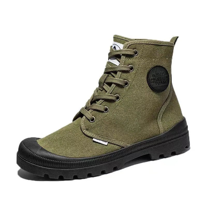 Nouvelles bottes montantes tendance pour hommes, confortables et décontractées, idéales pour l'extérieur, la jungle et l'alpinisme. Bottes à plateforme larges.