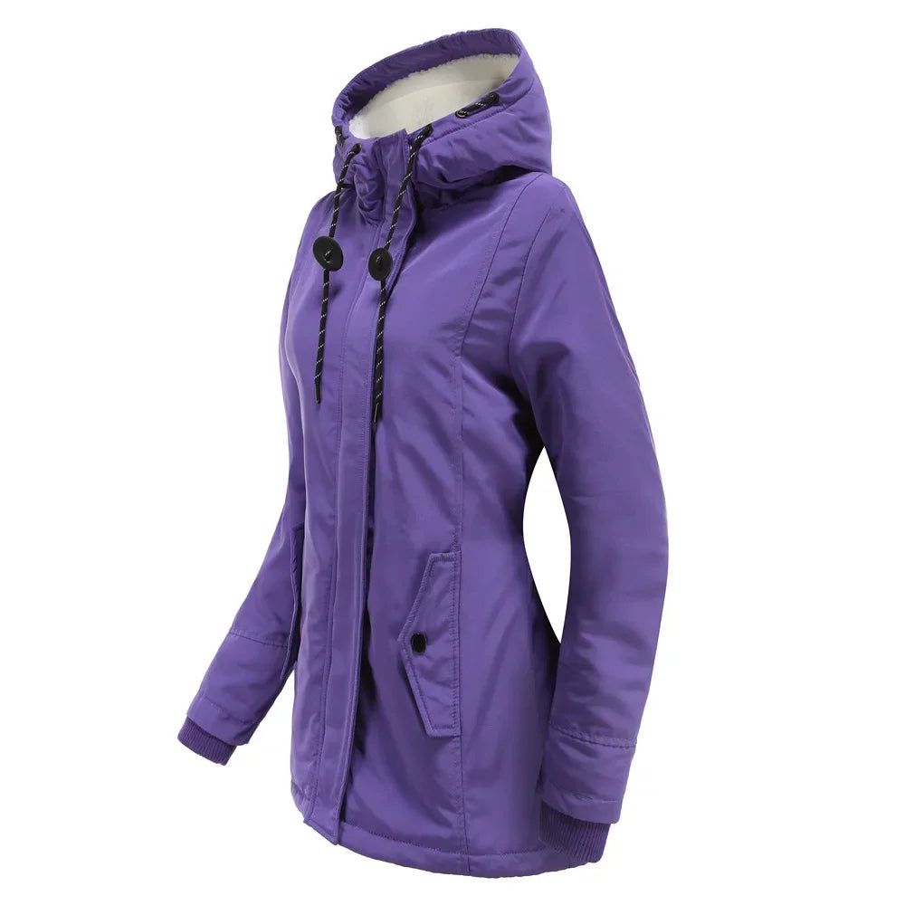 2023 Womens Parker Coat Autumn/winter Cotton-padded Jacket for Women Thickened Jacket Womens Casual Hooded Coat