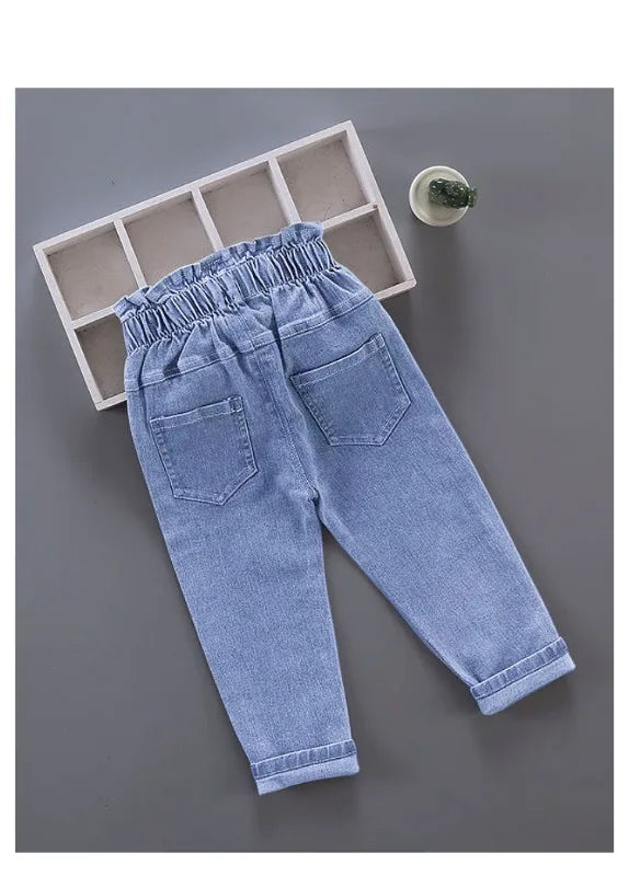Pantalons pour filles, vêtements pour enfants, jeans pour enfants, pantalons en denim de cow-boy, vêtements de mode printemps-automne, streetwear décontractés, Harajuku
