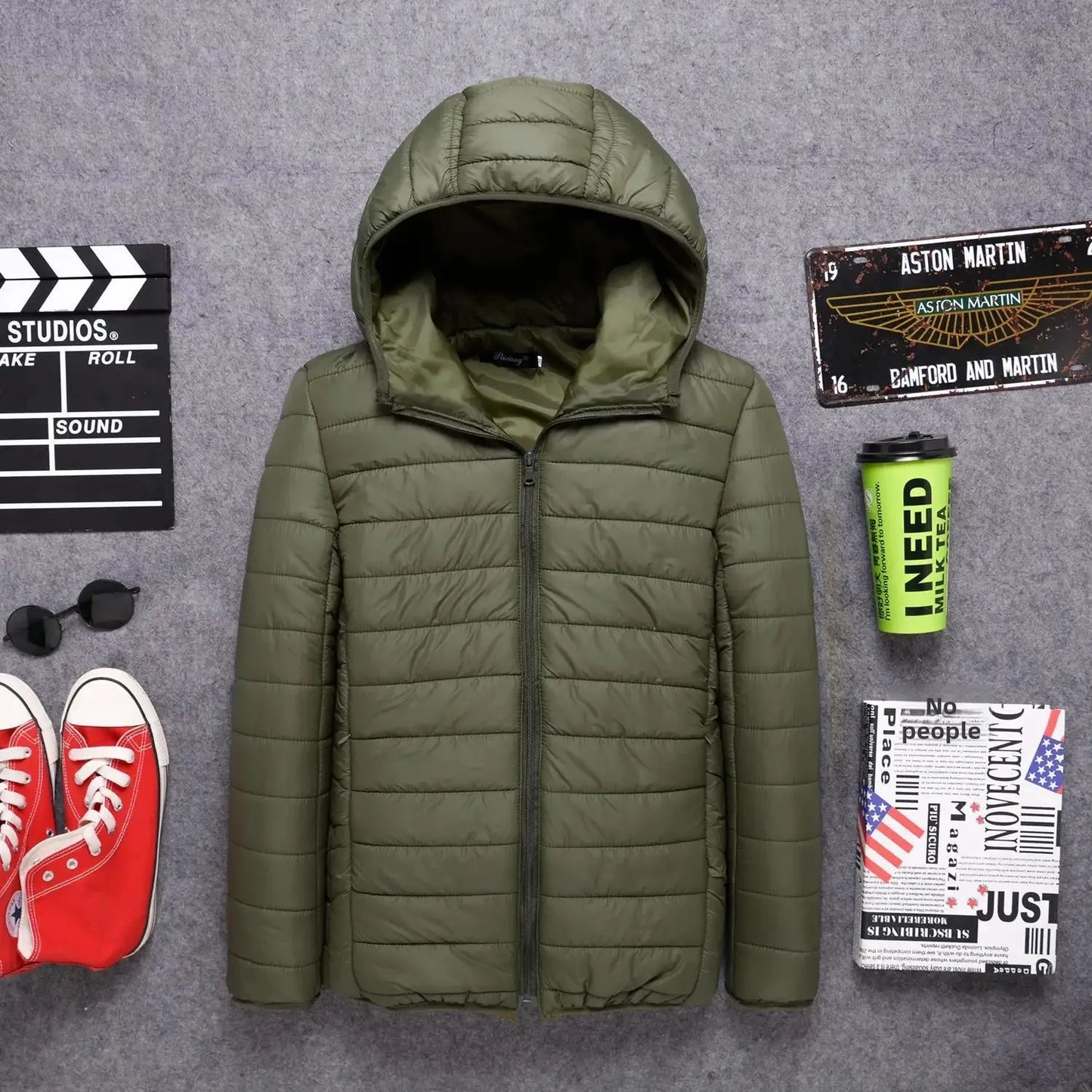 Autumn/Winter Men's Cotton Coat Plus Size Cropped Lightweight Cotton-Padded Workwear Thickened Mid-Youth Padded Jacket Winter Ja