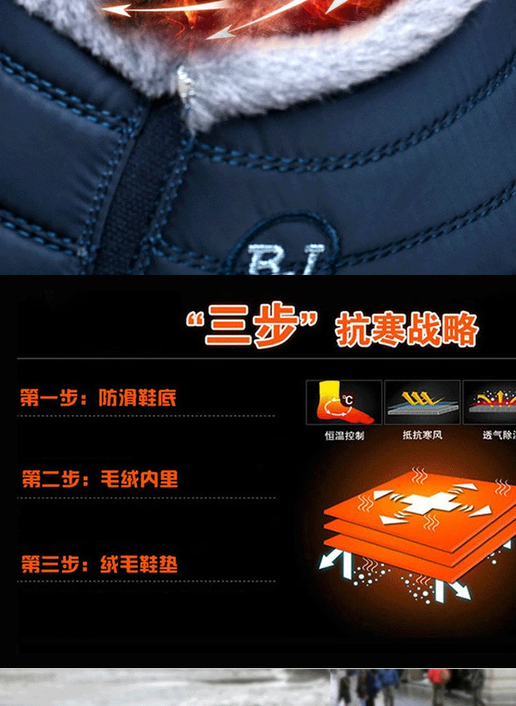 Boots Men Snow Outdoor Mens Shoes Men's Winter Boots Hiking Ankle Boots Waterproof Men Shoes Work Shoes Footwear