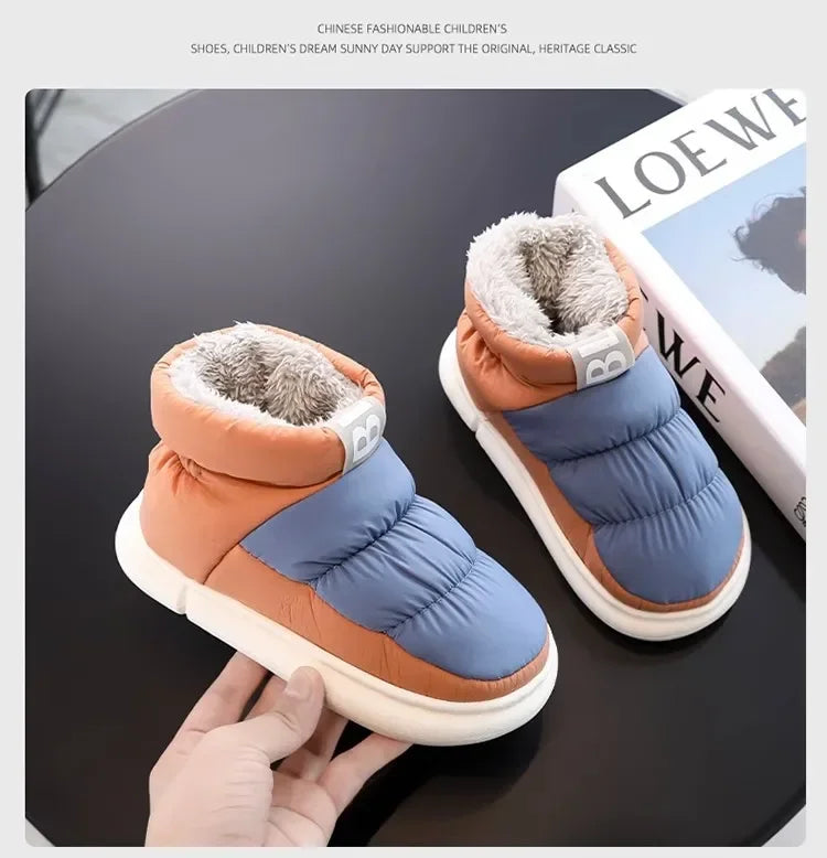 Bottes de neige pour hommes et femmes, chaussures d'hiver confortables et épaisses en coton, imperméables et antidérapantes, chaussures plates décontractées pour l'extérieur