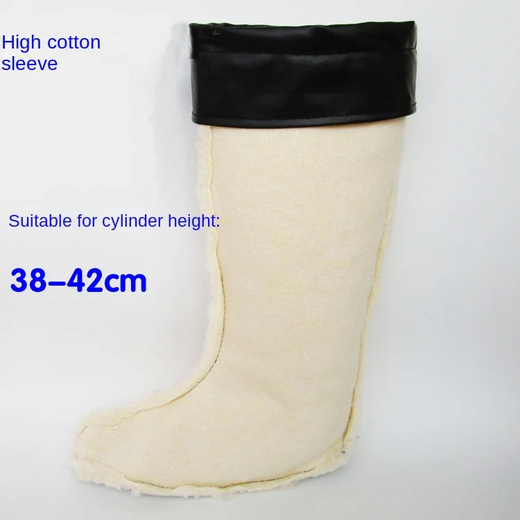 Bottes de pluie surdimensionnées pour hommes, montantes jusqu'aux genoux, avec doublure polaire, revêtement en coton et semelle intérieure chaude en coton.