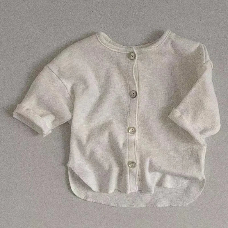 WT22063 Korean Style Baby Clothing Simple Versatile Casual Open Cardigan Summer Thin Long Sleeve Jacket Air Conditioning Suit