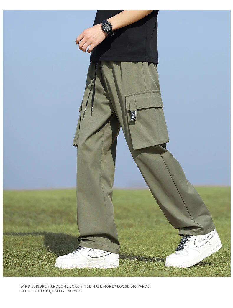 Youth Fashion Trend High-quality Outdoor Sports Leisure Workwear Long Pants Comfortable Breathable Leg Tied Straight Leg Pants
