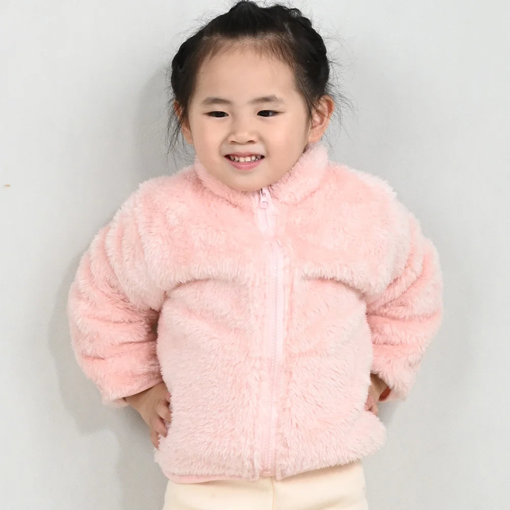 Autumn Winter Children's Coats Double Sided Velvet Outerwear Baby Warm Clothes Children Thermal Fleece jacket Boys Girls Coat