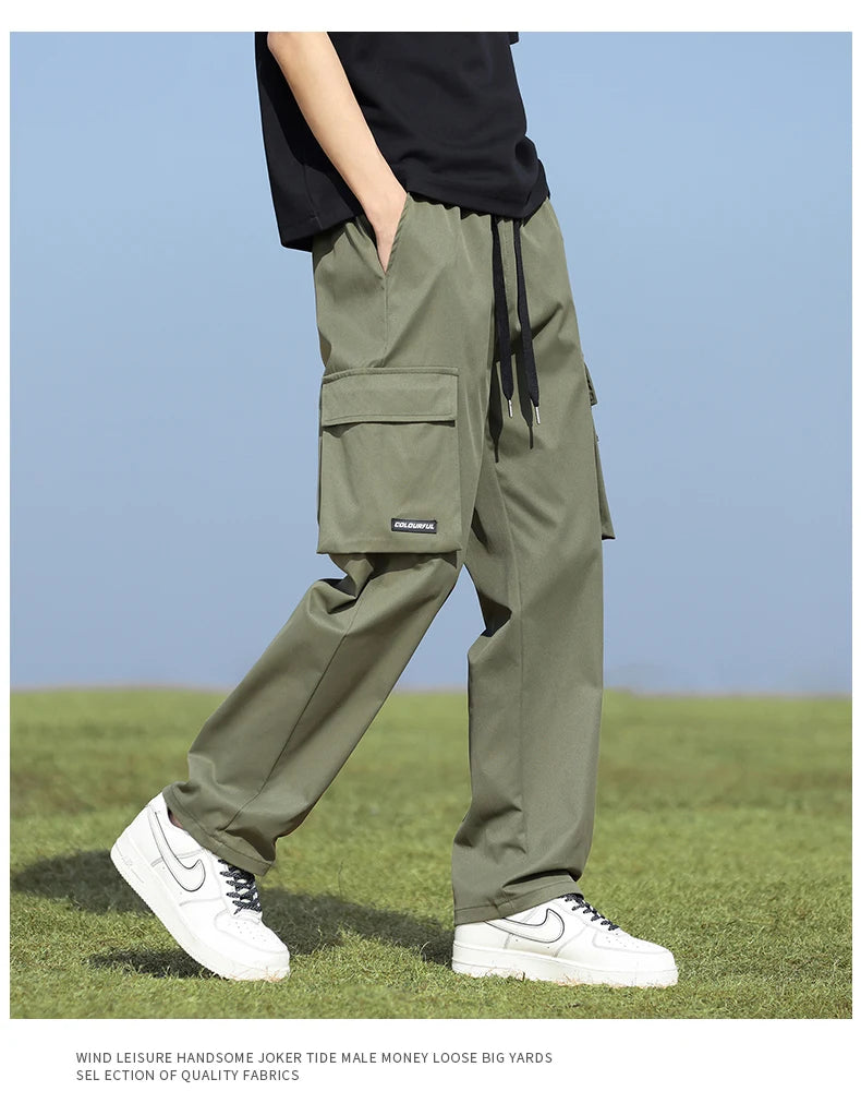 Youth Fashion Trend High-quality Outdoor Sports Leisure Workwear Long Pants Comfortable Breathable Leg Tied Straight Leg Pants