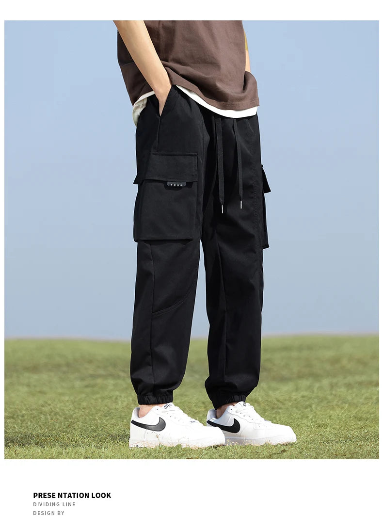 Youth Fashion Trend High-quality Outdoor Sports Leisure Workwear Long Pants Comfortable Breathable Leg Tied Straight Leg Pants