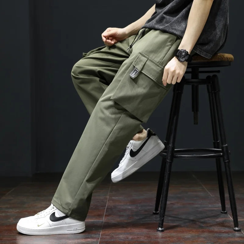Youth Fashion Trend High-quality Outdoor Sports Leisure Workwear Long Pants Comfortable Breathable Leg Tied Straight Leg Pants