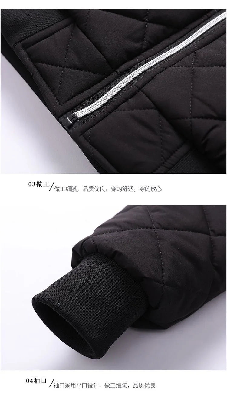 2025 Men's Thick Warm Bomber Jacket Coats Autumn Winter Fleece Lined Casual Jacket for Men Slim Fit Winter Clothing Parkas 5XL
