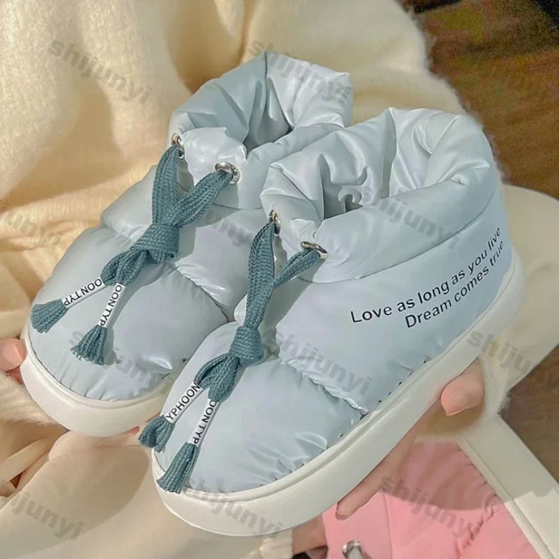 Women New Warm Snow Boots Women Waterproof Winter Sports Cotton Boots Comfortable Thick Bottom Plush Lining Cotton Padded Shoes