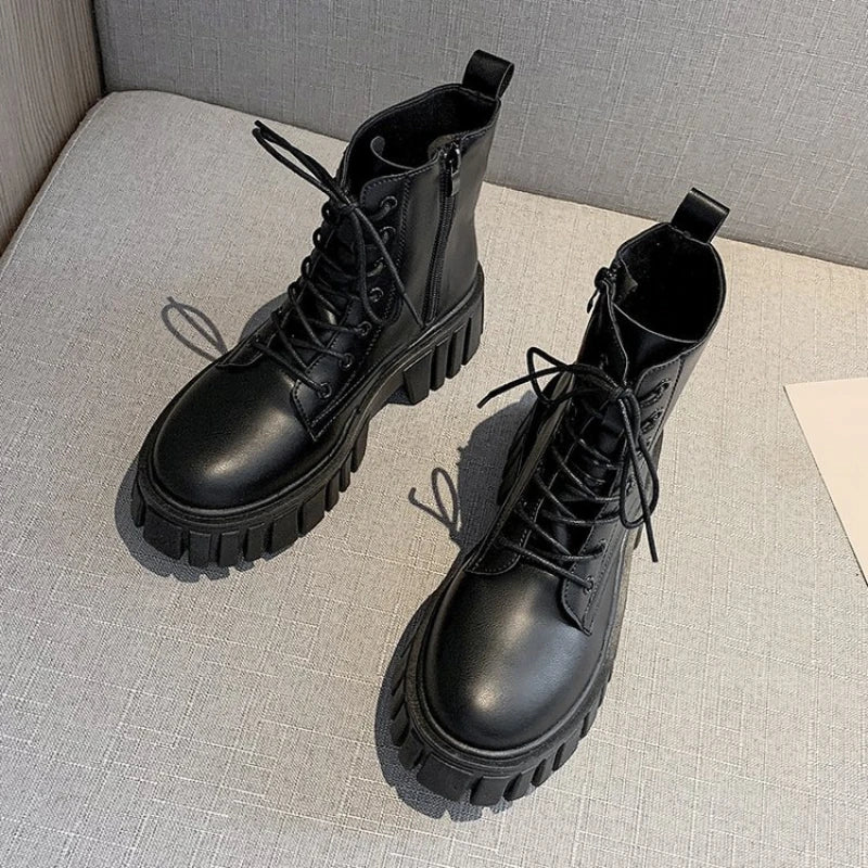 Women Leather Face Boots Outdoor Walking Shoes Comfort Soft Soled Boots Casual Female Shoes Mujer Zapatillas Para Hombre