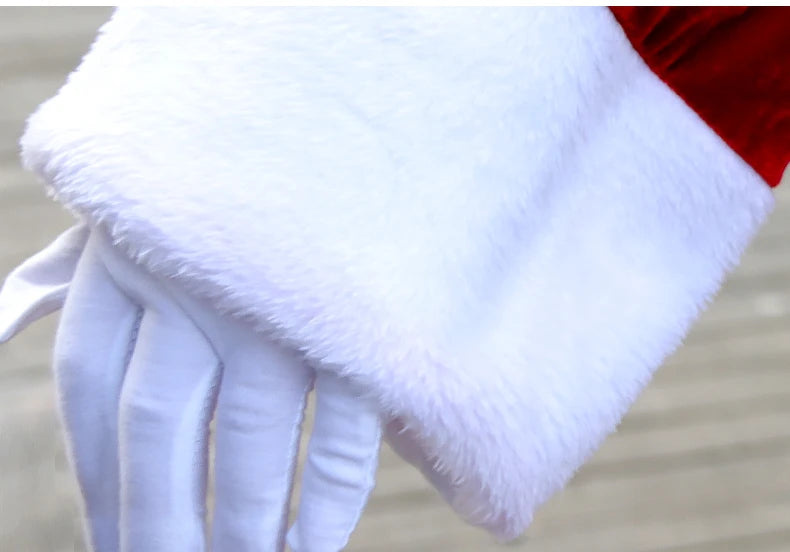Ensemble Père Noël en velours doré, vêtements chauds de Noël pour hommes, costume de cosplay pour adultes