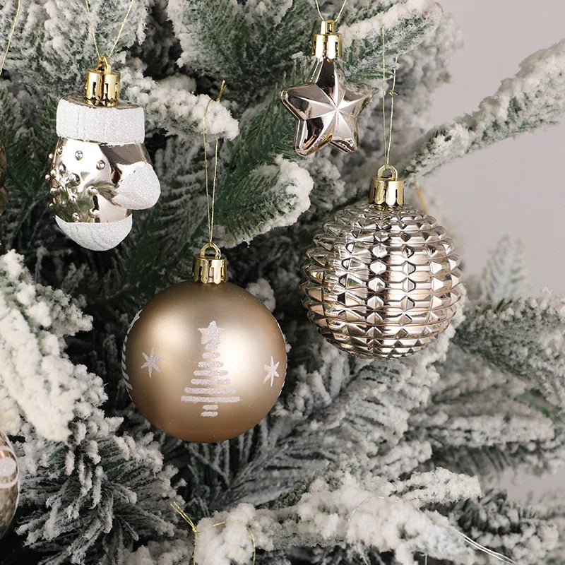 42PCS 6CM Christmas Ball Champagne Xmas Tree Hanging Pendant Ornaments 2025 Christmas Home Decoration 2026 New Year Party Gifts