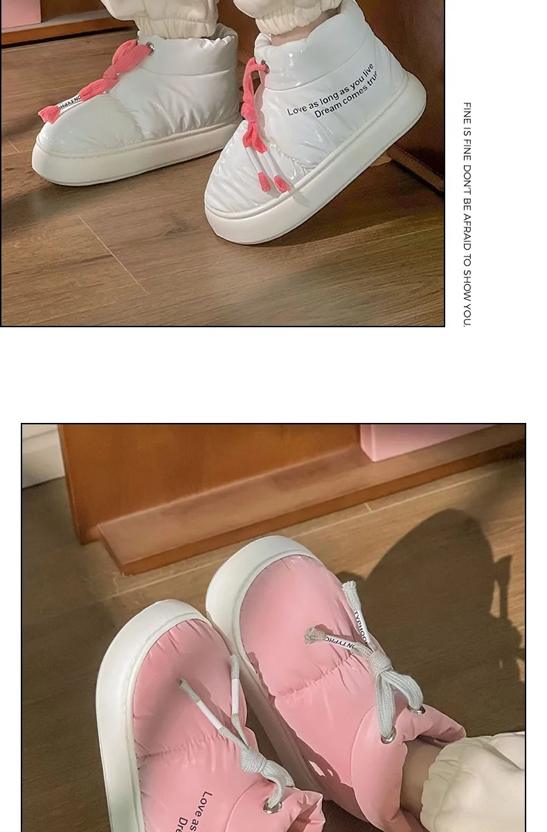 Women New Warm Snow Boots Women Waterproof Winter Sports Cotton Boots Comfortable Thick Bottom Plush Lining Cotton Padded Shoes