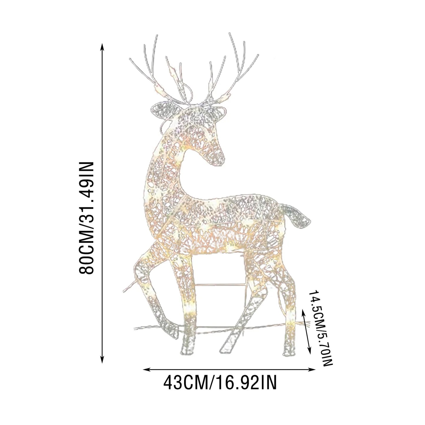 3Pc Lighted Deer Reindeer Family Lighted Deer Christmas Decor With Led Lights Light Up Bucks Doe And Fawn Indoor Or Outdoor Yard