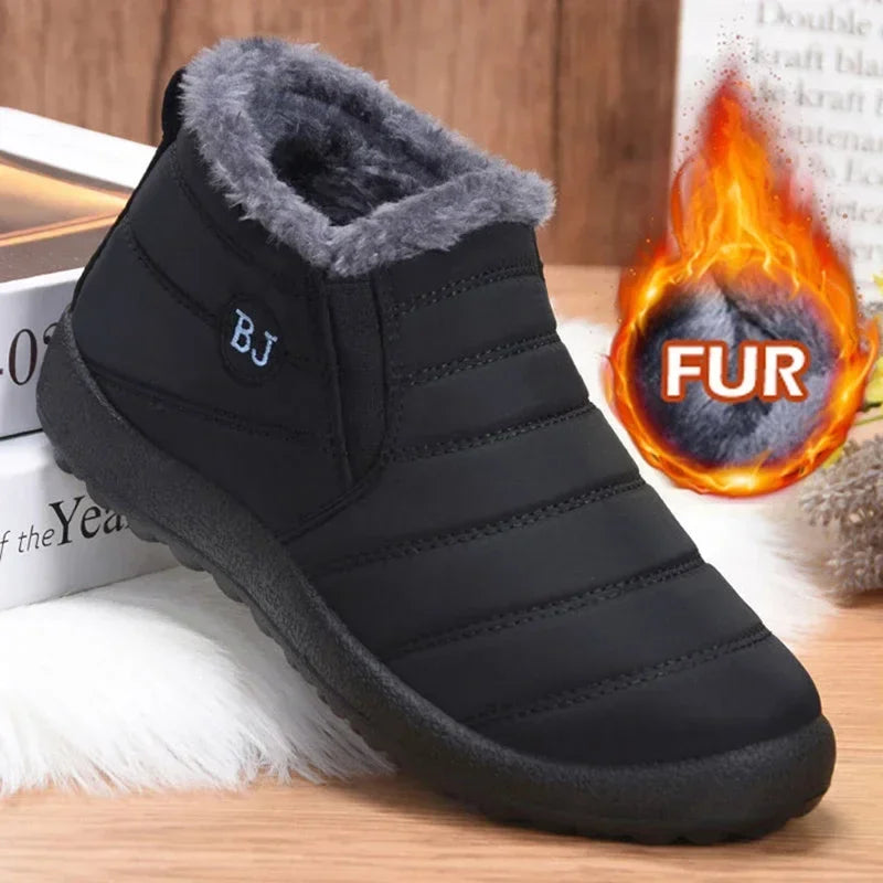 Waterproof Winter Boots for Women New Plush Snow Boots Women Ankle Boots Warm Black Couple Cotton Couples Platform Shoes