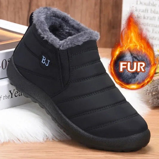 Waterproof Winter Boots for Women New Plush Snow Boots Women Ankle Boots Warm Black Couple Cotton Couples Platform Shoes