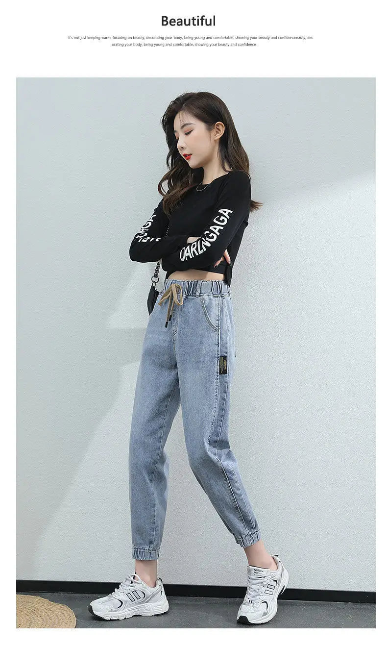 2025 Harem Pants Vintage High Waist Woman Jeans Ankle Length Mom Jeans Denim Pants for women clothes high waisted jeans
