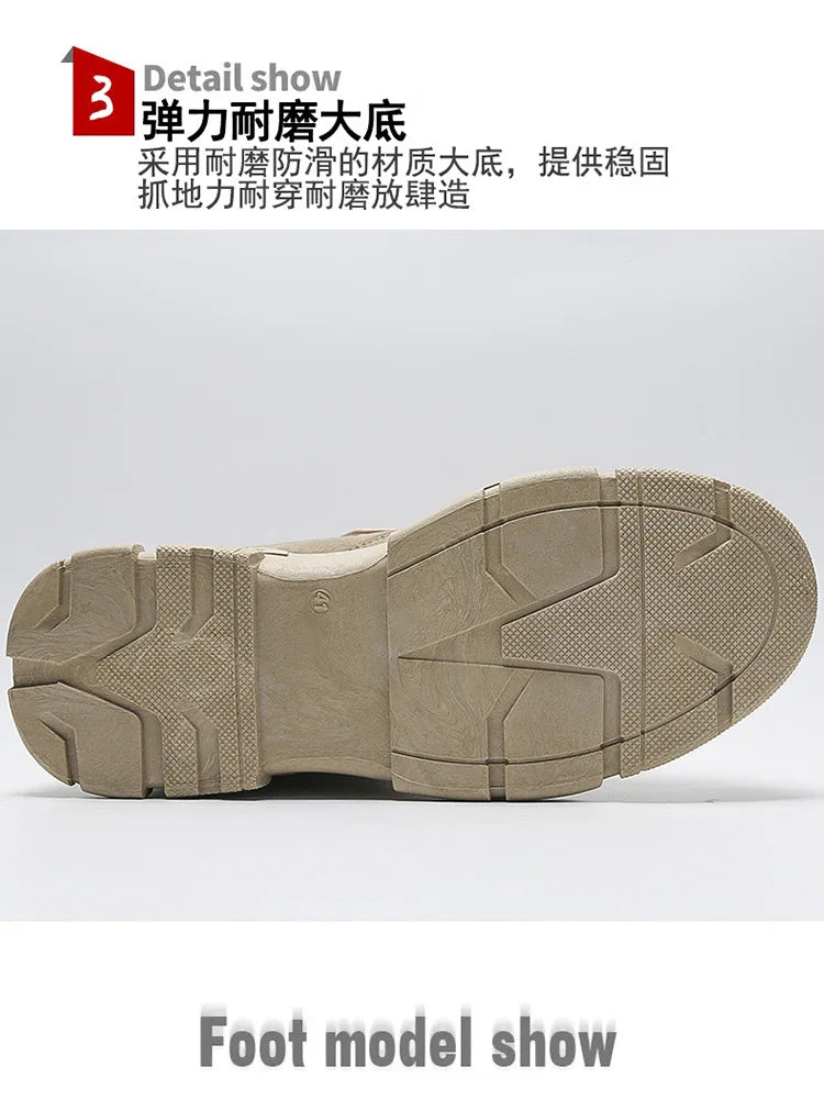 Baskets homme imperméables, bottes de travail, chaussures de travail à semelle épaisse en peluche, résistantes au froid, à lacets, antidérapantes, en coton, nouveauté 2025