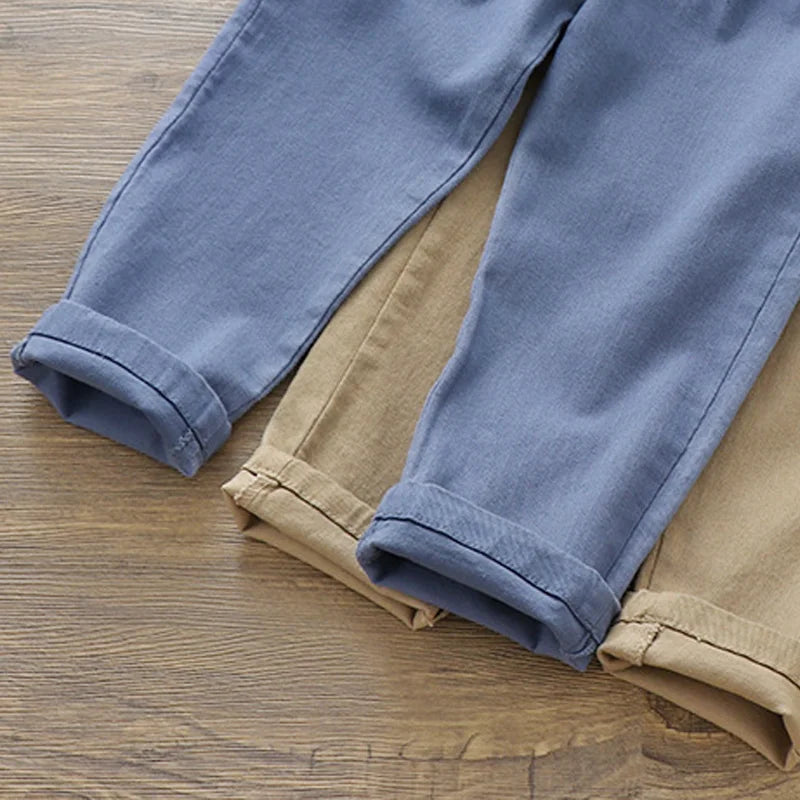Boys' Summer New Cartoon Embroidered Jeans Versatile Small Legged Haren Pants Casual Pants Children's Stylish Pants