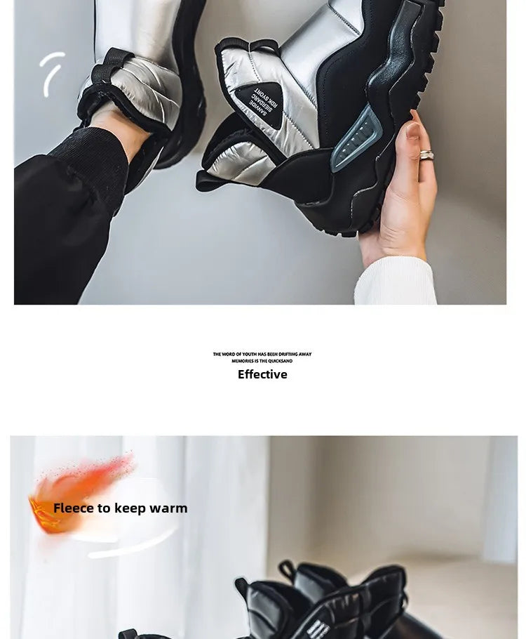 Winter men's thick-soled high-top cold-resistant snow boots, piled and thickened warm cotton shoes, non-slip men's boots