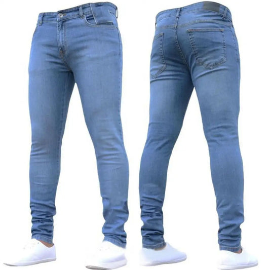 Jeans Blue Pants Streetwear Denim Men Stretch Fashion Skinny Jeans Trousers Long Autumn Winter Mens Fit Leggings