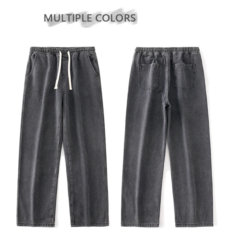 Autumn Korean Fashion Drawstring Y2K Jeans Homme Classic Baggy Straight Wide Leg Pants 2025 New Hip Hop Streetwear Casual jean
