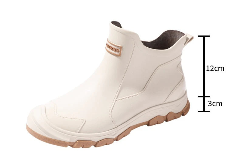 Botas de lluvia para hombre, ideales para primavera y otoño. Botas de goma resistentes e impermeables. Botas de lluvia de invierno con forro polar para hombre. Tallas grandes. Calzado de protección laboral.
