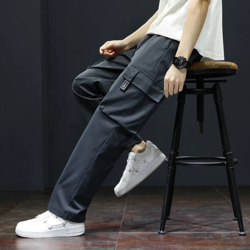 Youth Fashion Trend High-quality Outdoor Sports Leisure Workwear Long Pants Comfortable Breathable Leg Tied Straight Leg Pants