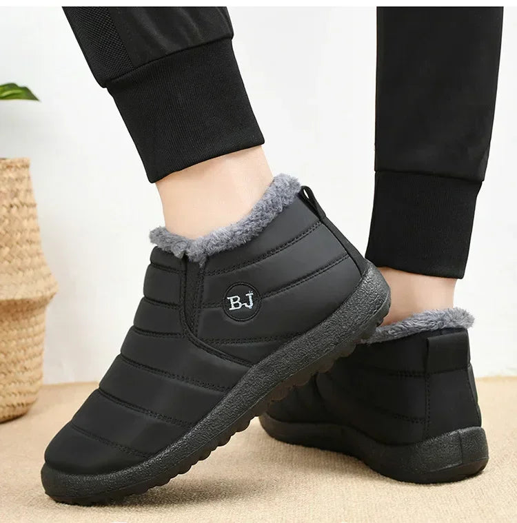 Waterproof Winter Boots for Women New Plush Snow Boots Women Ankle Boots Warm Black Couple Cotton Couples Platform Shoes