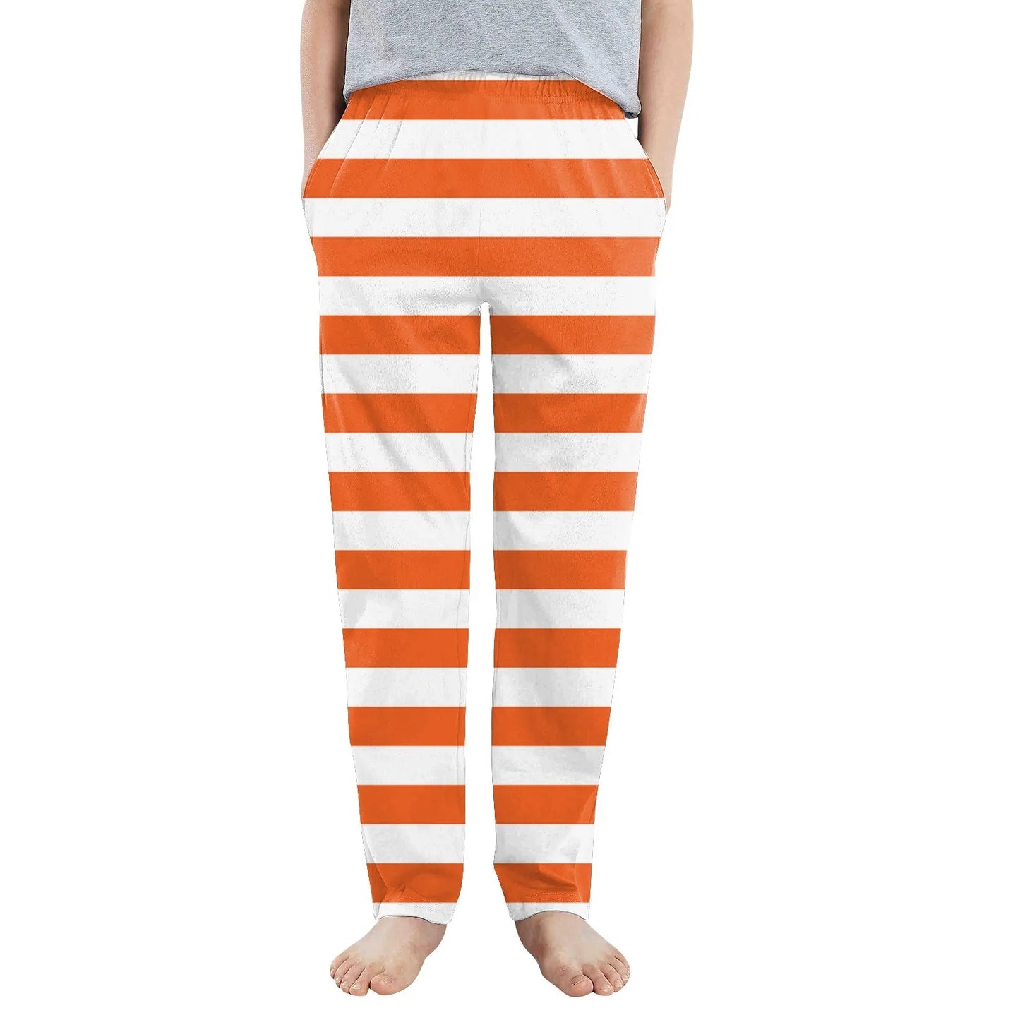Pantalones de pijama con estampado de rayas elegantes para niños y niñas, pantalones de dormir casuales, sueltos y cómodos con bolsillos, pijamas para niños.