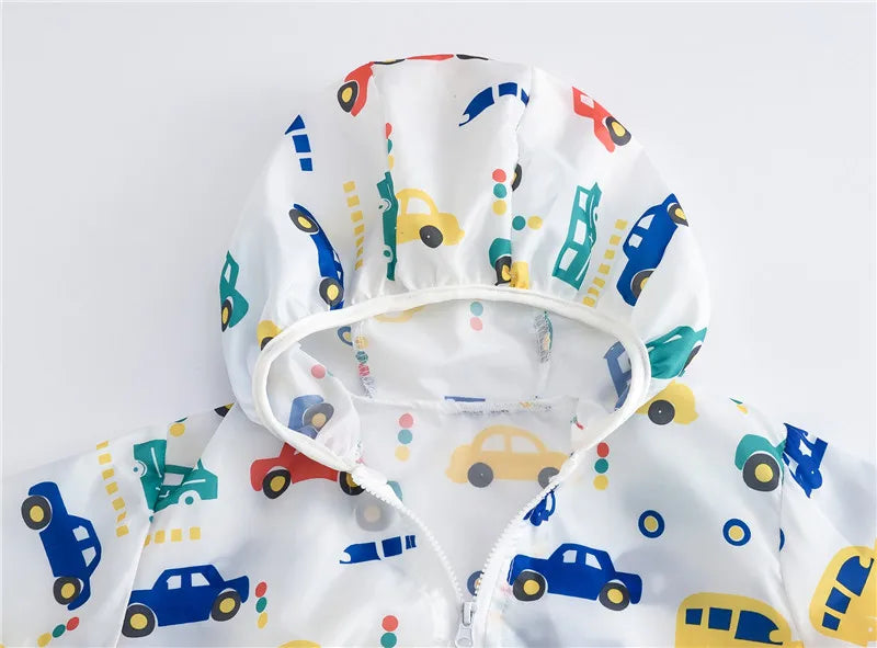 New Boys Sun Protective Jacket Thin Style Spring Summer Little Princess Coat Hooded Zipper Baby Outerwear Children's Clothing