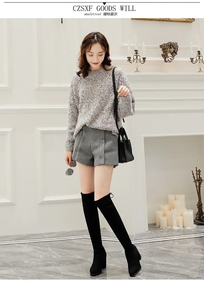 Botas largas elásticas de ante sintético para mujer, botas por encima de la rodilla, zapatos casuales negros sexis con plataforma para discoteca, botas de otoño para mujer