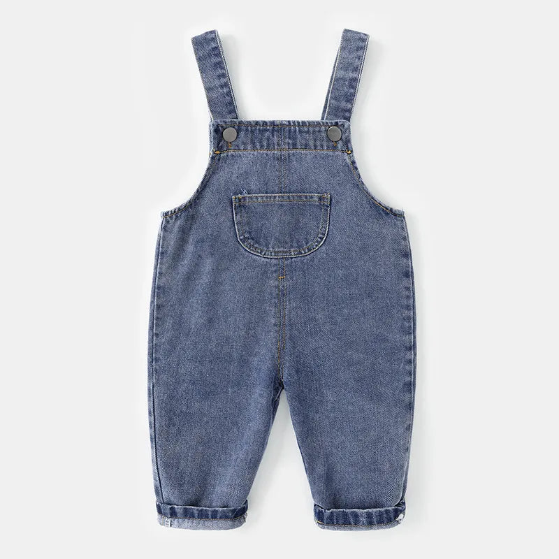 Monos vaqueros de algodón para niños pequeños de 0 a 5 años, con tirantes ajustables, holgados, informales, para primavera y otoño