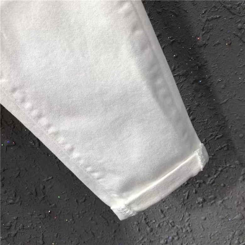 2025 Fashion Summer Women Harem Pants All-matched Casual Cotton Denim Pants Elastic Waist Solid Yellow White Jeans Female 3XL