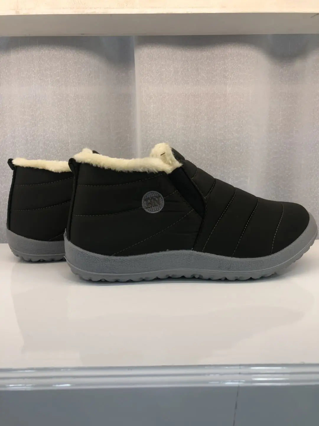 Botas de invierno para hombre, impermeables, de algodón, ligeras, sin cordones, planas, hasta el tobillo, tallas grandes 47, unisex, para la nieve.