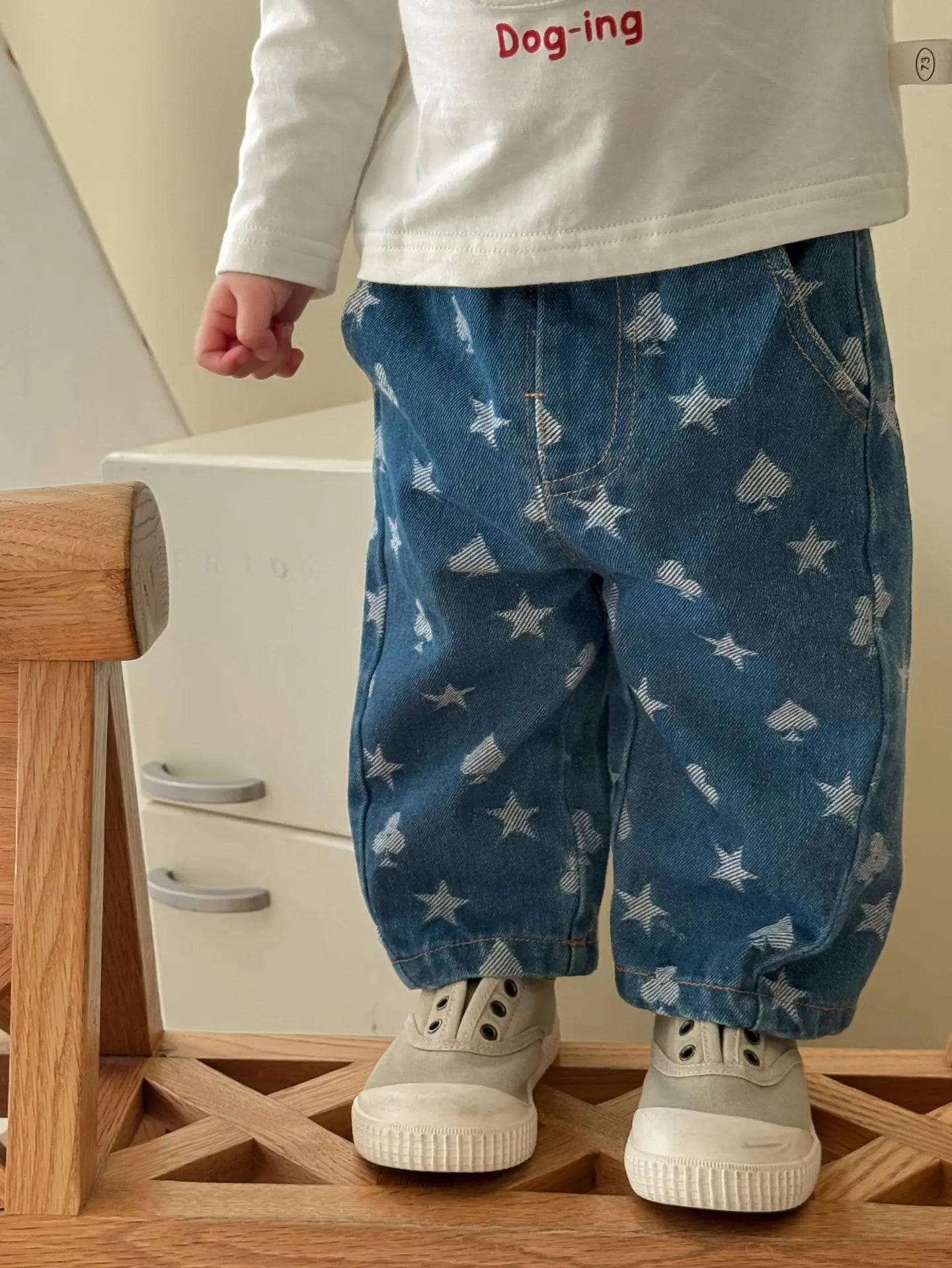 2025 New Style Autumn Toddler Boy Outfits Wide Leg Jeans Cartoon Print Hoodie Girls Clothing for 0-5 Y Baby Girls Boys Clothes