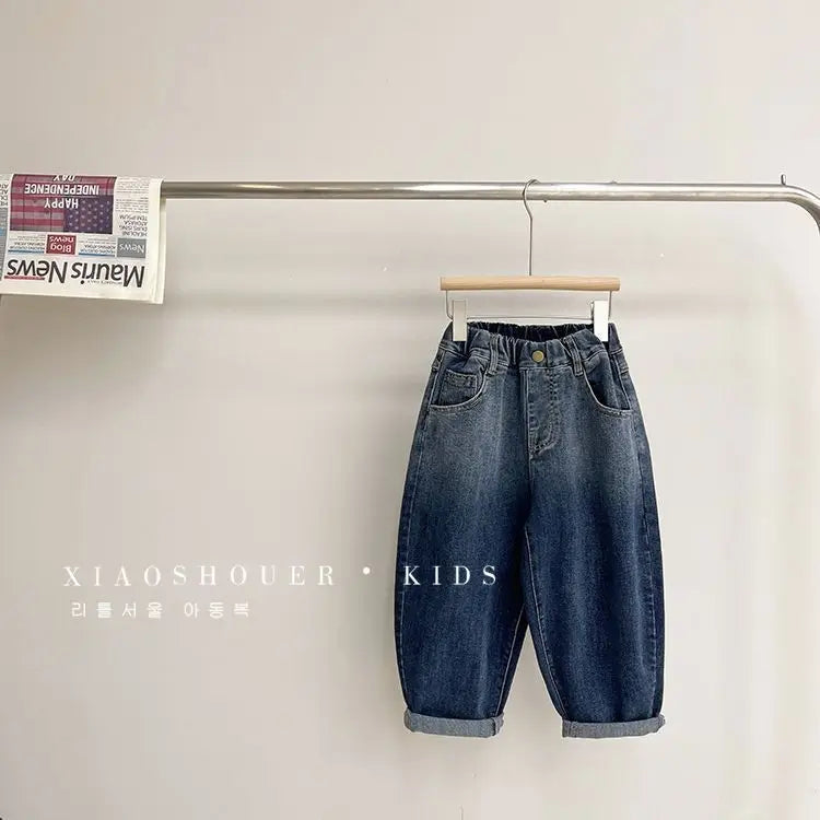 Boys spring and autumn jeans new style of foreign fashion children casual fashion gradient denim pants for 2 3 4 5 6 7 8 years