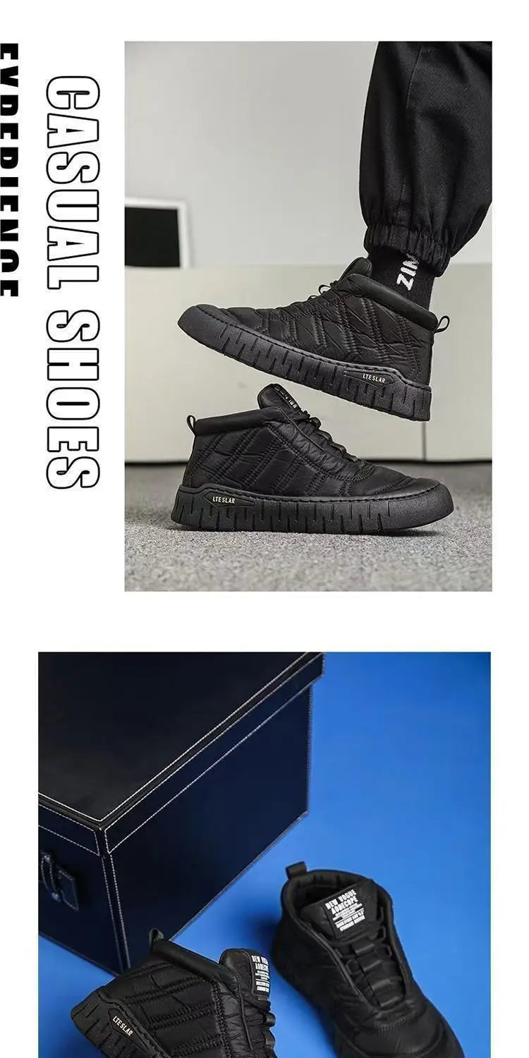 Winter Cotton Shoes Men's New Cotton Boots Outdoor Cold Resistant Men's Shoes Anti Slip Snow Boots Thick Warm Casual Shoes