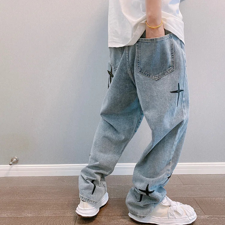 Pantalones cargo de pierna ancha para hombre, ropa de calle, pantalones vaqueros holgados para hombre, pantalones rectos de moda para hombre, ropa de calle para hombre, pantalones cargo, ropa Y2K