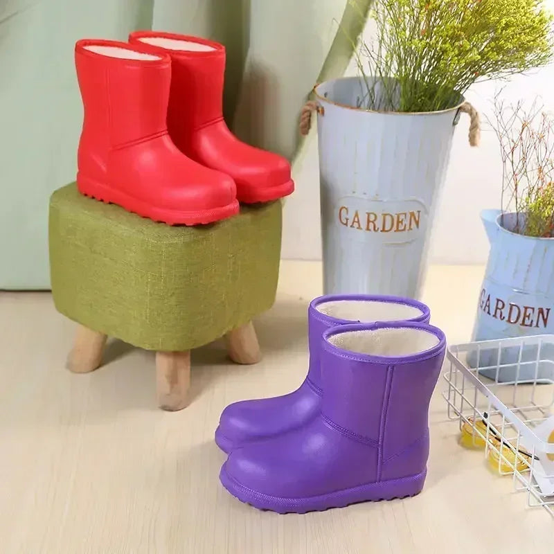 Botas de nieve nuevas para mujer, cálidas y de felpa, impermeables, de EVA, para invierno