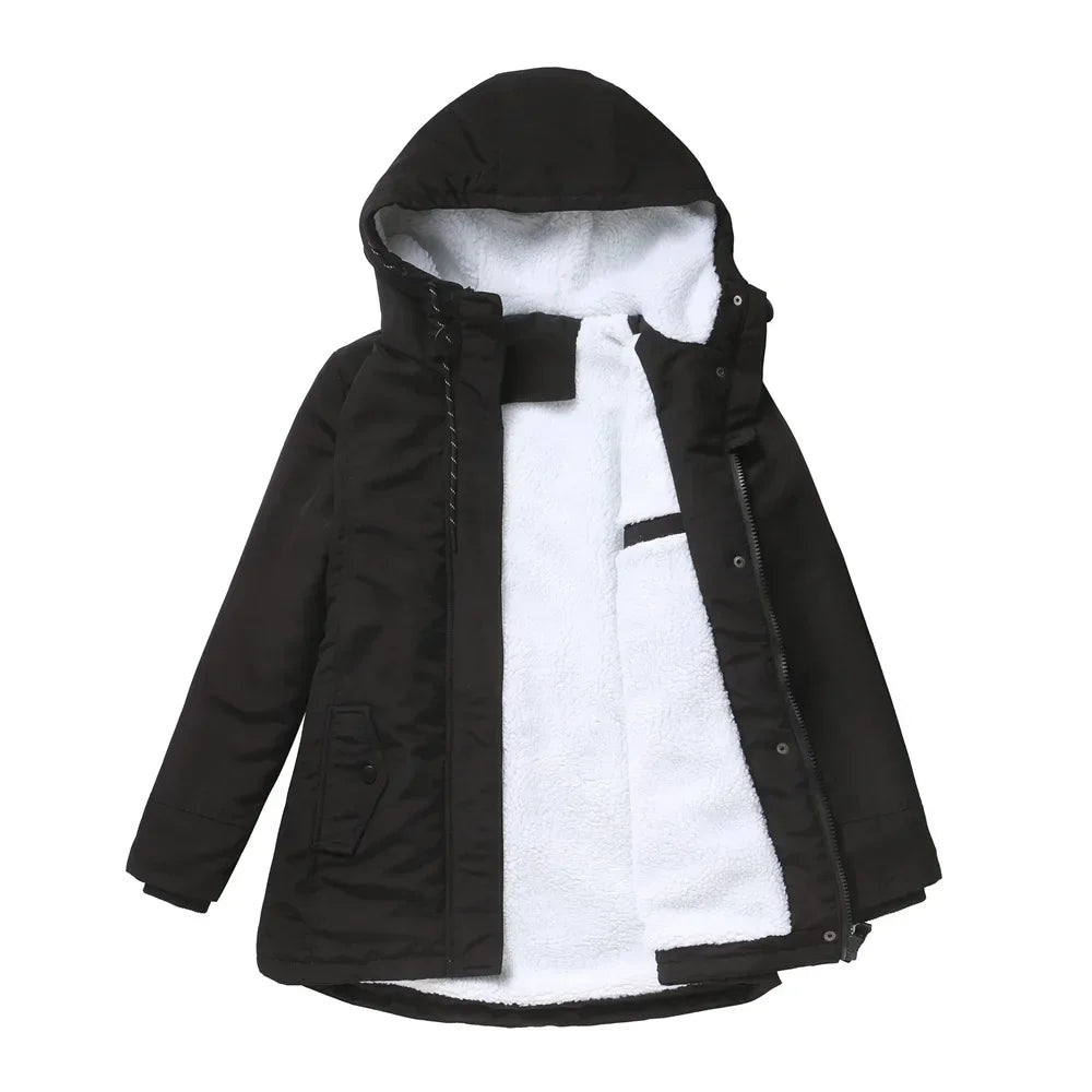 2023 Womens Parker Coat Autumn/winter Cotton-padded Jacket for Women Thickened Jacket Womens Casual Hooded Coat