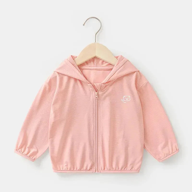 Children's Ice Silk Sunscreen Clothing Summer Breathable Boys and Girls Baby Light Sunscreen Clothing UV Jacket Sunscreen Clothi