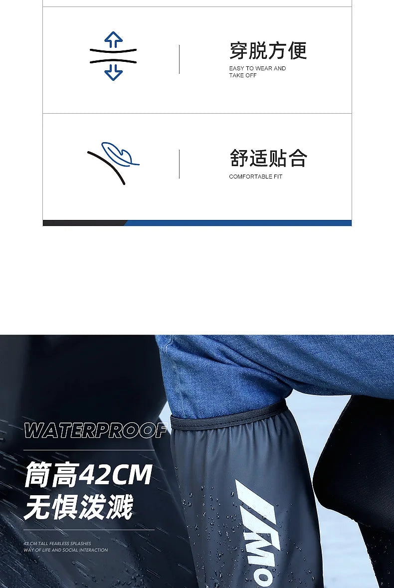 Adult Waterproof Shoe Covers Outdoor Travel Rainproof Shoe Covers Bandage Style Thickened Non-slip Rain Boots Covers