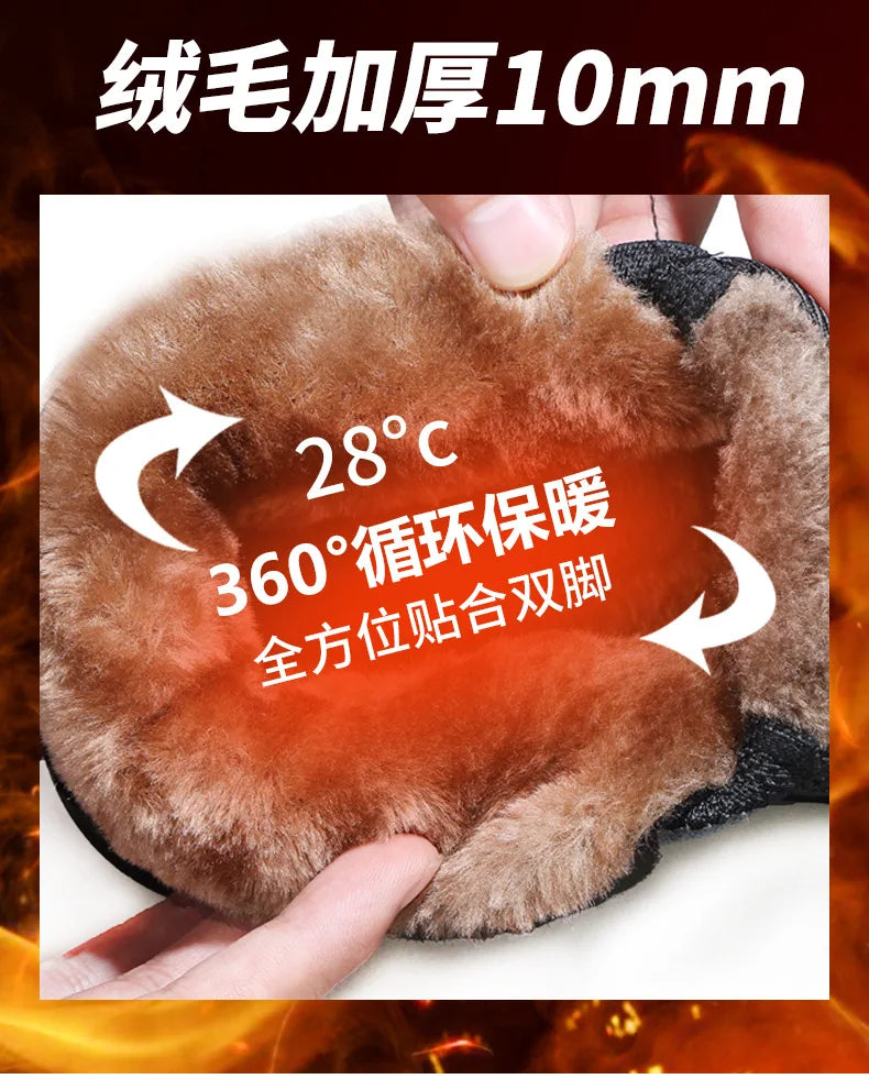 Winter Men Boots Waterproof Snow Boots Warm Fur Casual Men Shoes Antislip Ankel Boots Plush Cotton Shoes 2024