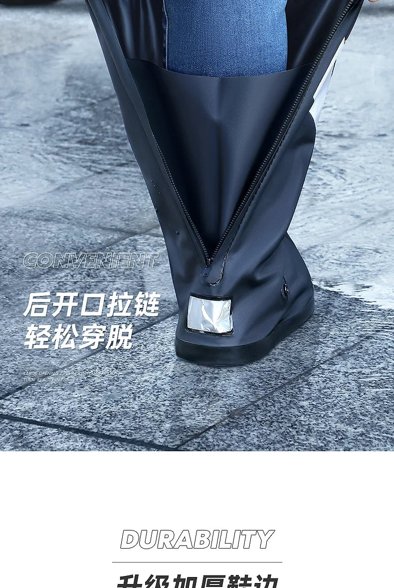 Adult Waterproof Shoe Covers Outdoor Travel Rainproof Shoe Covers Bandage Style Thickened Non-slip Rain Boots Covers